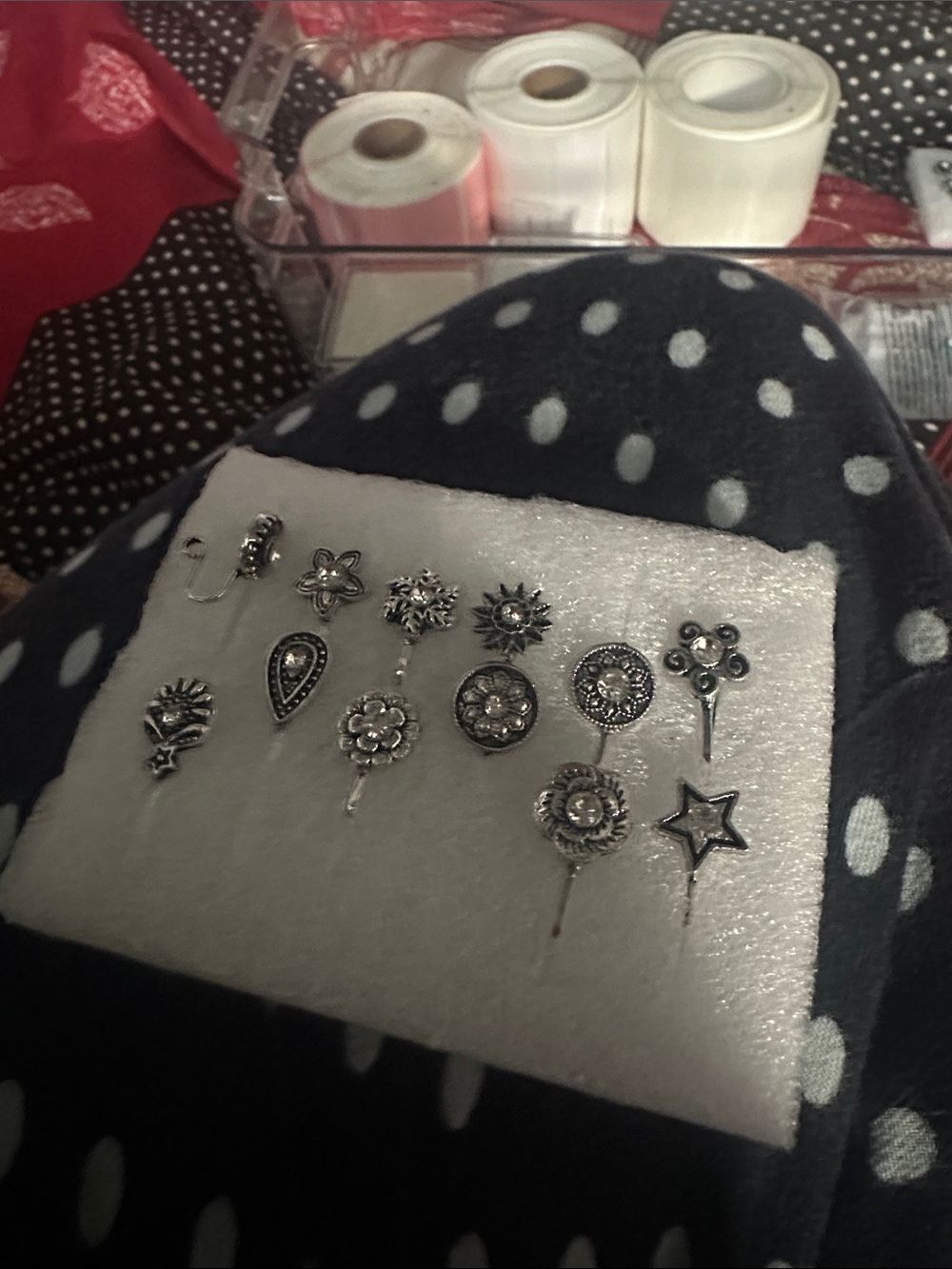 Vintage fancy nose pins (faux) just slide it on